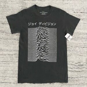 NWT Joy Division Women's Gray T-Shirt Slashes Size S Unknown Pleasures Japanese